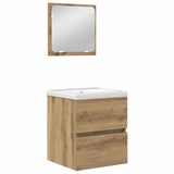 Bathroom Furniture Set with Drawer 2 pcs Artisan Oak and White 3393512