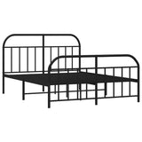 Metal Bed Frame without Mattress with Footboard Black 150x200cm 353655