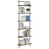 Bookshelf 6-Tier 60 x 24 x 203 cm Engineered wood Smoked Oak 879973