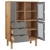 Highboard OTTA Brown and Grey 85x43x125 cm Solid Wood Pine 351307