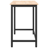 Table Natural 80 x 50 x 77 cm Engineered Wood and Steel 873790