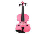 New 4/4 Acoustic Violin Case Bow Rosin Pink 21037626