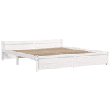 Bed Frame without Mattress White Solid Wood 180x200 cm Super King 815060