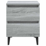 Bed Cabinets with Metal Legs 2 pcs Grey Sonoma 40x35x50 cm 813131