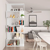 Book Cabinet/Room Divider High Gloss White 80x24x192 cm Engineered Wood 800096