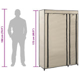 282422 Folding Wardrobe Cream 110x45x175 cm Fabric