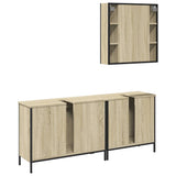ZNTS 3 Piece Bathroom Cabinet Set Sonoma Oak Engineered Wood 3214731