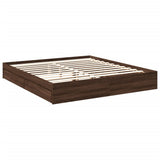 Bed Frame with Drawers without Mattress Brown Oak 200x200 cm 3280635