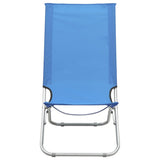 ZNTS Folding Beach Chairs 2 pcs Blue Fabric 310374