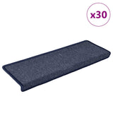 Stair Mats 30 pcs 65x21x4 cm Dark Grey and Blue Rectangular Edge 3365775