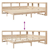 Bookcase Bed without Mattress 180x200 cm Solid Wood Pine 3324308