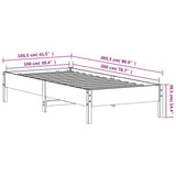 Bed Frame White Solid Pine Wood Single Minimalistic Bed Frame 842707