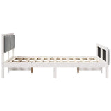Bed frame White and light grey 140 x 200 cm Solid pine wood 3394322