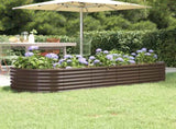 Garden Raised Bed Galvanised Steel 224x80x36 cm Brown 318920