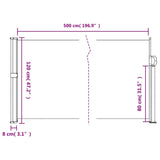 ZNTS Retractable Side Awning Taupe 120x500 cm 4004409