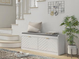 Shoe Storage with Seat, Upholstered Entryway Bench, Shoe Bench with 2 Flip Drawers and 2 Vents for 8 T3398P344379