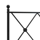 Metal Bed Frame without Mattress with Footboard Black 150x200cm 376522
