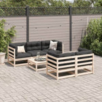 ZNTS 6 Piece Garden Sofa Set Solid Wood Pine 3299286