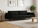 3-Seater Sofa Black 222 x 81 x 89 cm Fabric 42048631
