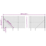 Wire Mesh Fence with Spike Anchors Green 2.2x10 m 154135