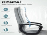 Linen-Look Double-Padded Office Chair - Grey T3398P554092