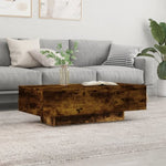 ZNTS Coffee Table Smoked Oak 100x49.5x31 cm Engineered Wood 833893