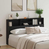 Headboard Cabinet Black Oak 180 x 19 x 103.5 cm Engineered Wood 862754