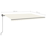 ZNTS Manual Retractable Awning with Posts 5x3.5 m Cream 3070257