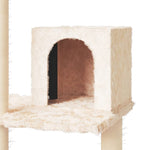 ZNTS Cat Tree with Sisal Scratching Posts Cream 119 cm 171518