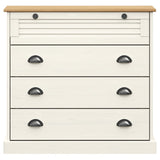 Chest of Drawers VIGO White 80x40x76 cm Solid Wood Pine 353161