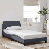 Bed Frame "Dover" Dark Grey 100x190 cm Velvet 373268