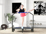 45" Foldable Mini Fitness Trampoline, with Adjustable Foam Handle, Blue T3398P349137