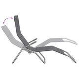 Folding Sun Loungers 2 pcs Grey Textilene&Powder-coated Steel 360171