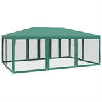Party Tent with 10 Mesh Sidewalls Green 6x4 m HDPE 4010068