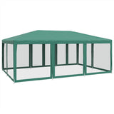 Party Tent with 10 Mesh Sidewalls Green 6x4 m HDPE 4010068