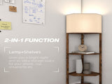 Corner Floor Light, with Shelves - Wood-Effect T3398P425160