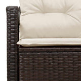 Garden Sofa with Cushion Brown 120 x 62 x 69cm Poly Rattan 42006763