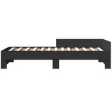 Bed Frame without Mattress Black 75x190 cm Small Single Engineered Wood 849594