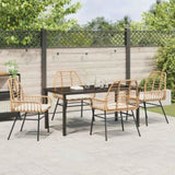 Garden Dining Set 5 pcs Brown Poly Rattan 3380865