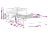 Bed Frame with Headboard Sonoma 140 x 190 cm Solid Pine Wood 3413310