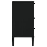 Drawer Cabinet SENJA Rattan Look Black 80x40x80 cm Solid Wood Pine 358024