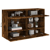 TV Wall Cabinet with LED Lights Smoked Oak 98,5x30x60,5 cm 837110