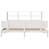 ZNTS Bookcase Bed without Mattress White 180x200 cm Super King Solid Wood Pine 3322673