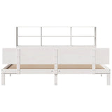 Bookcase Bed without Mattress White 180x200 cm Super King Solid Wood Pine 3322673