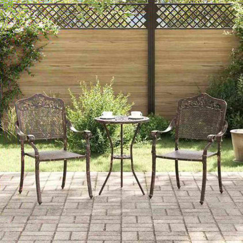 Garden Chair 2 pcs Bronze 55 x 56.5 x 91cm Aluminium 42002378