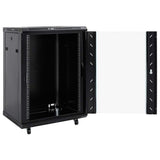 Network Cabinet with Storage Black 60 x 60 x 80 cm Steel 42017659
