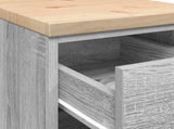 Garage Storage Cabinet Grey Sonoma 30x51x85 cm Solid Wood Pine 860585