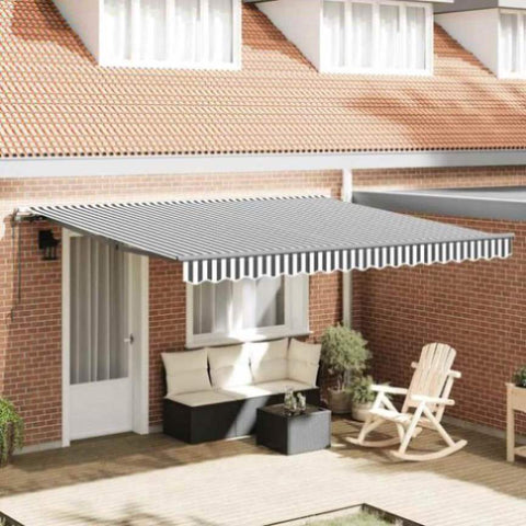 Automatic Retractable Awning Anthracite and White 400x300 cm 3310232