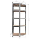 Storage Shelf Silver 75x75x180 cm Steel and MDF 144265