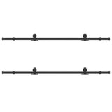 Sliding Door Hardware Kit 305 cm Steel Black 3295787